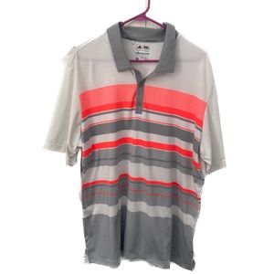 Adidas Climacool Golf Polo Shirt, Men's XL, Coral/Gray